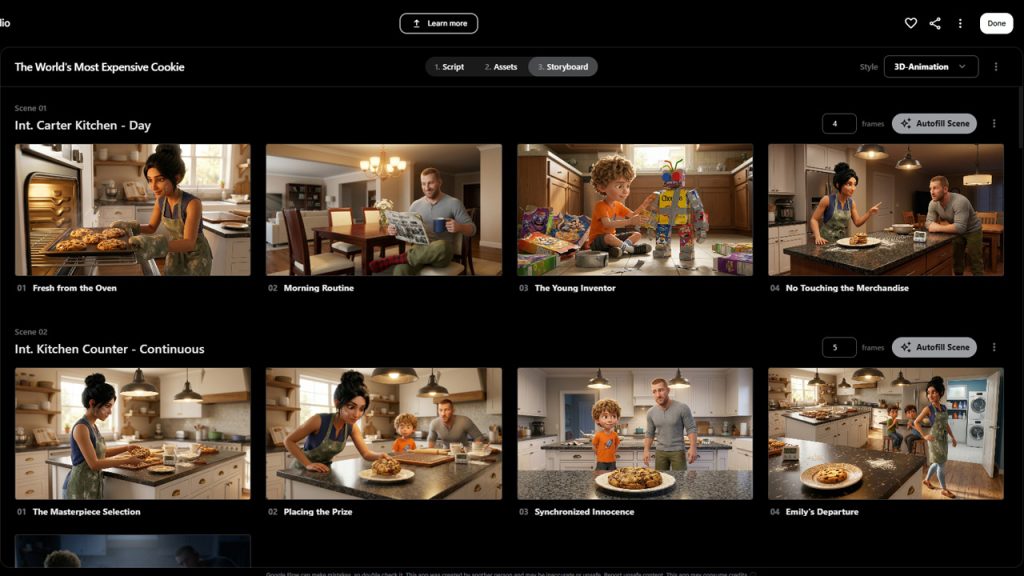Building Storyboard Scenes and Camera Shots