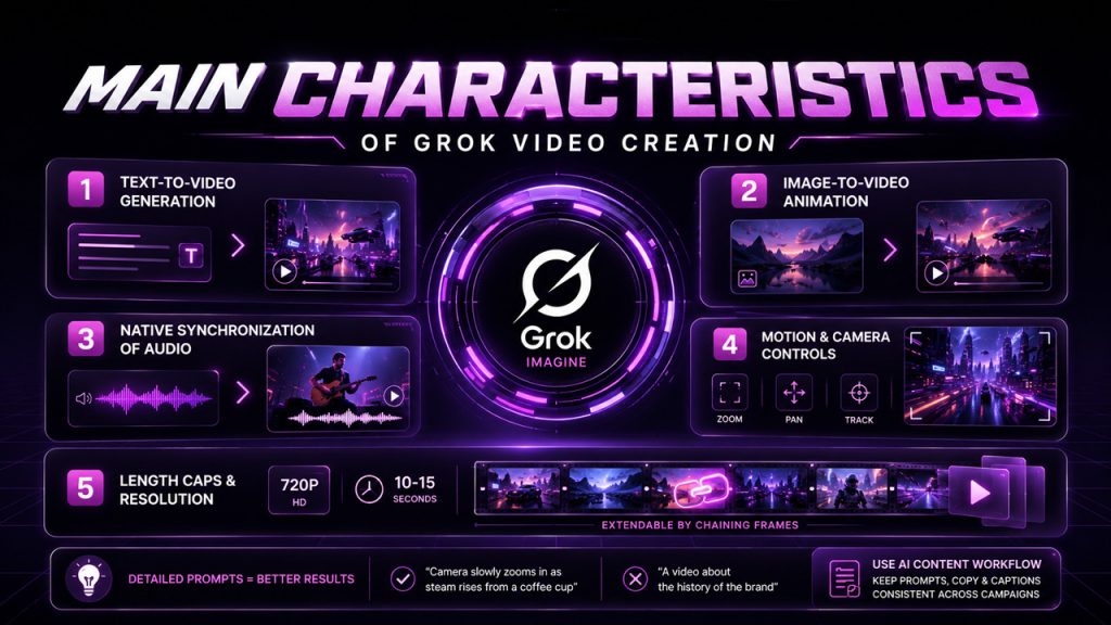Main Characteristics of Grok Video Creation